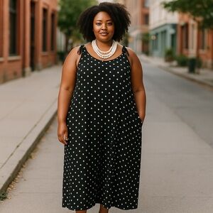Doubling‎ Black & White Dot Jumpsuit.